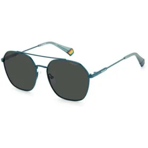 Polaroid Unisex Sunglasses - Black Green Frame Grey Polarized Lens | PLD 6172/S 0MR8