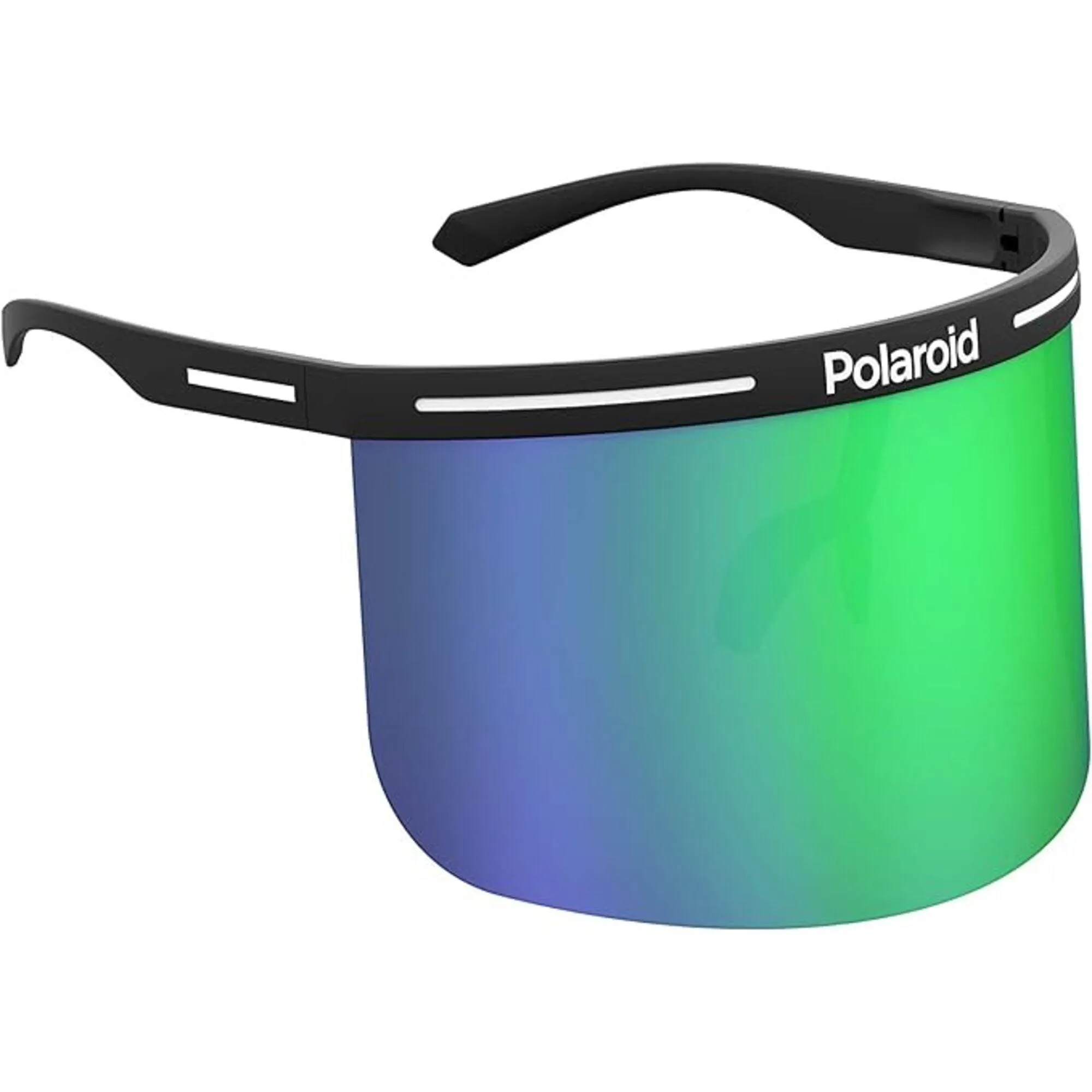 Polaroid Unisex Sunglasses - Black Green Shield Frame | POLAROID PLD 7038/S 07ZJ/MT
