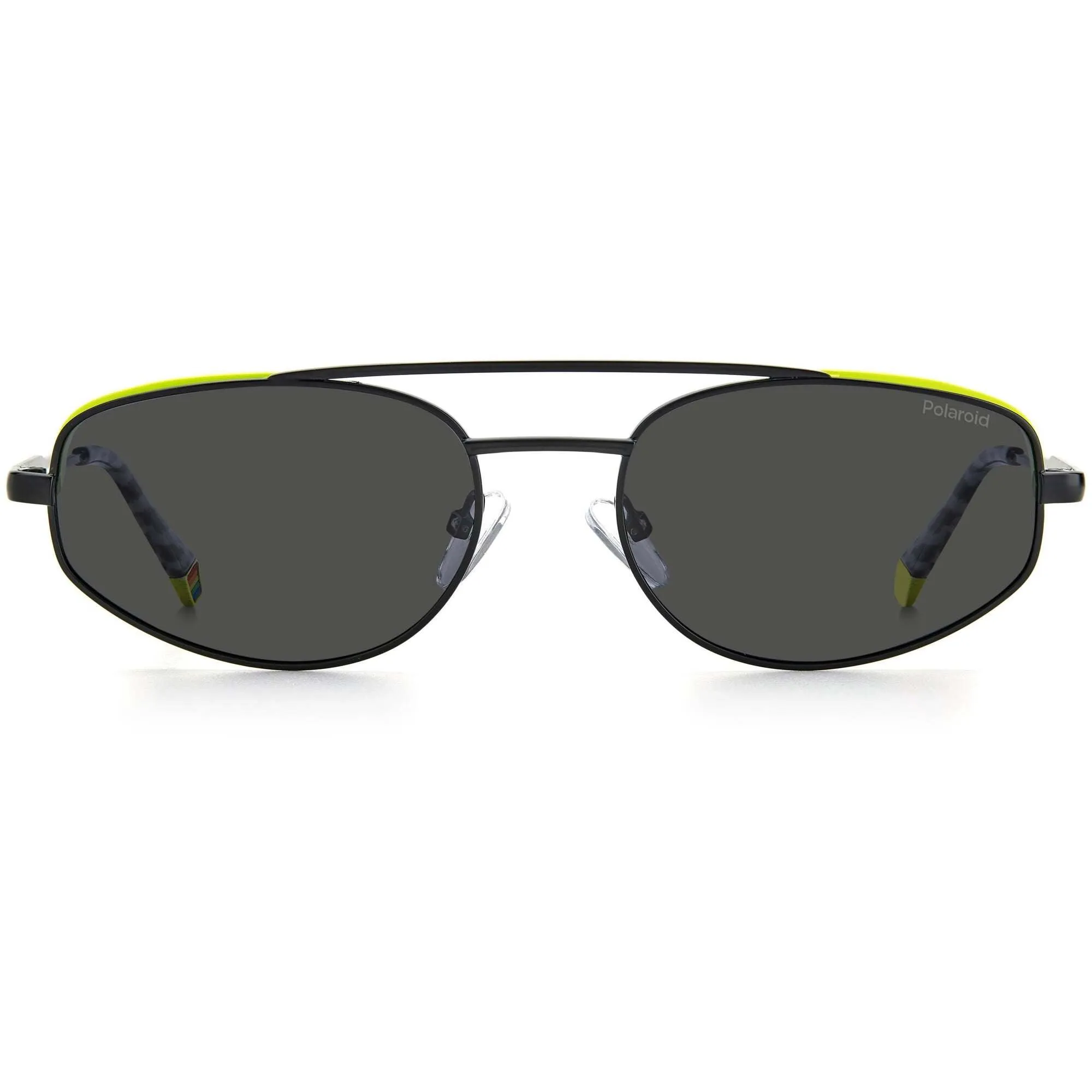 Polaroid Unisex Sunglasses - Black Grey Metal Oval Frame | POLAROID PLD 6130/S 008A/M9