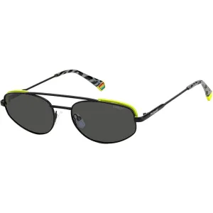 Polaroid Unisex Sunglasses - Black Grey Metal Oval Frame | POLAROID PLD 6130/S 008A/M9
