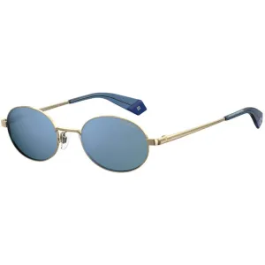 Polaroid Unisex Sunglasses - Gold Blue 2 Oval Frame | POLAROID PLD 6066/S/LI 0UHU/XN