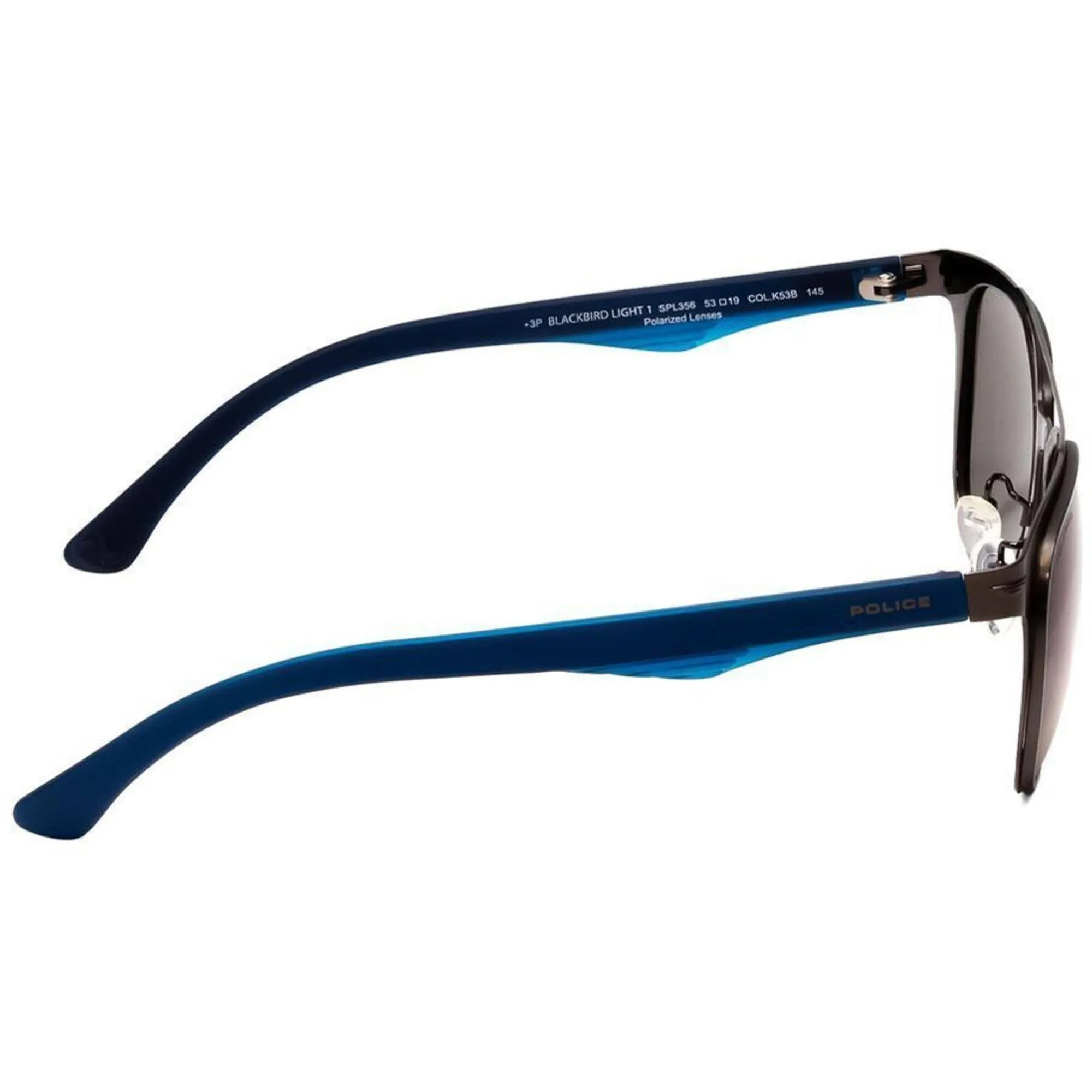 Police Unisex Sunglasses - Gun Metal Square Frame Blue Lens | POLICE SPL356 K53B