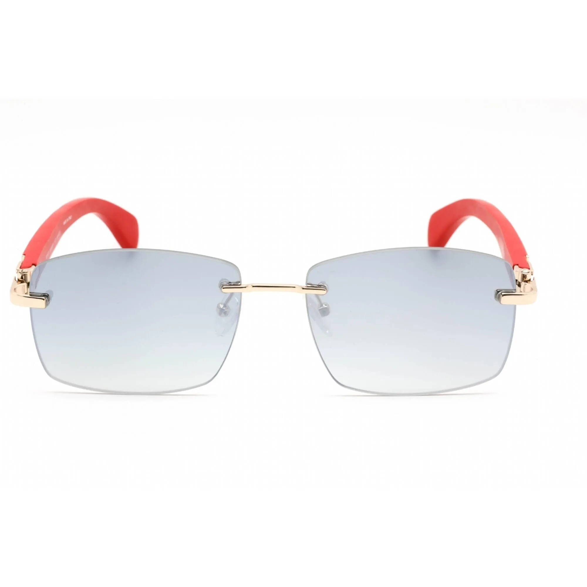 Porta Romana Unisex Sunglasses - Rimless Red Gold Rectangular Frame | 1972 100BG