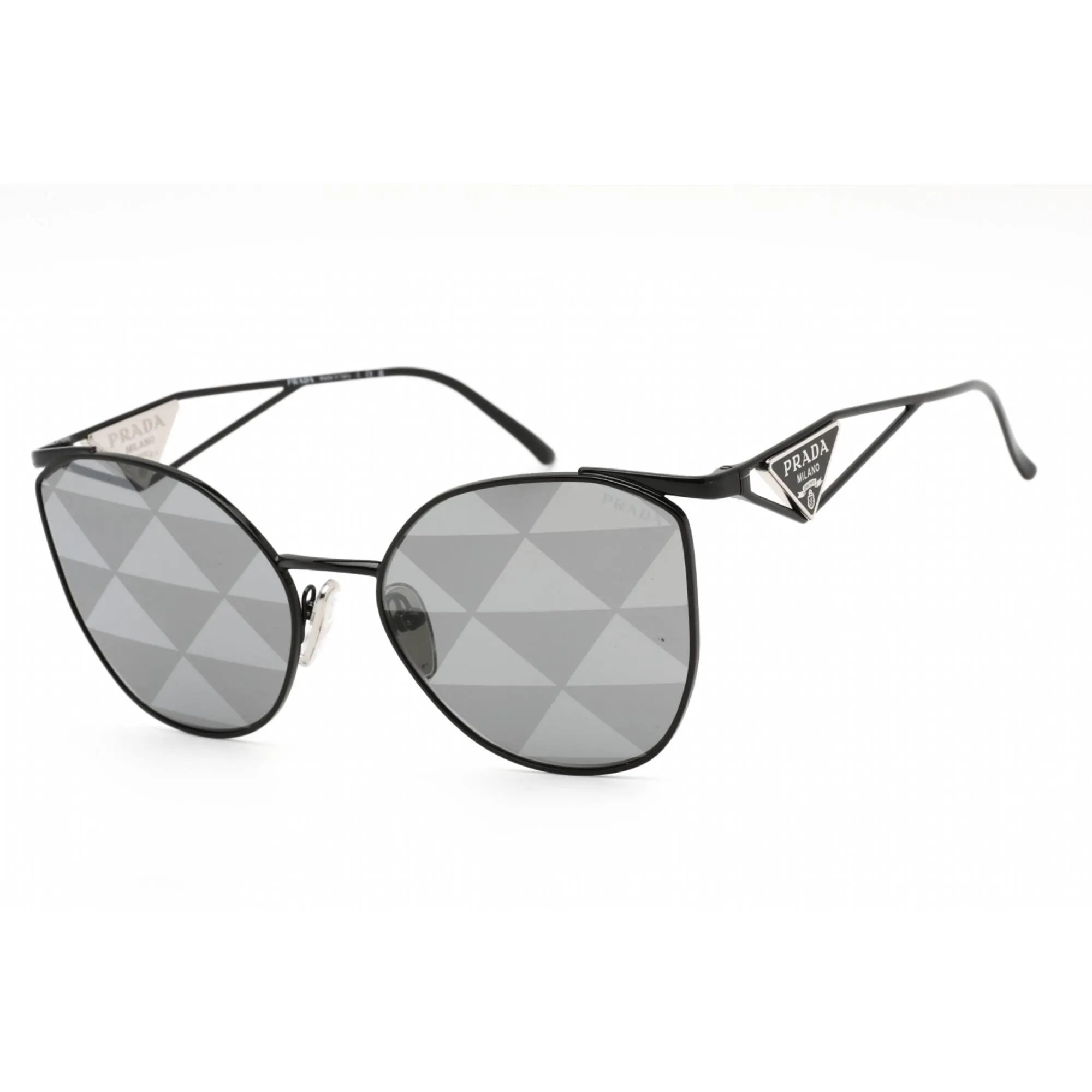 Prada Unisex Sunglasses - Full Rim Black Metal Cat Eye Shape Frame | 0PR 50ZS 1AB03T