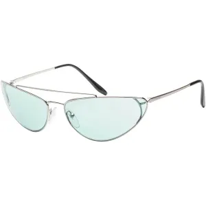 Prada Unisex Sunglasses - Silver Cat Eye Frame Azure Lens | PRADA 0PR62VS 1BC0B566