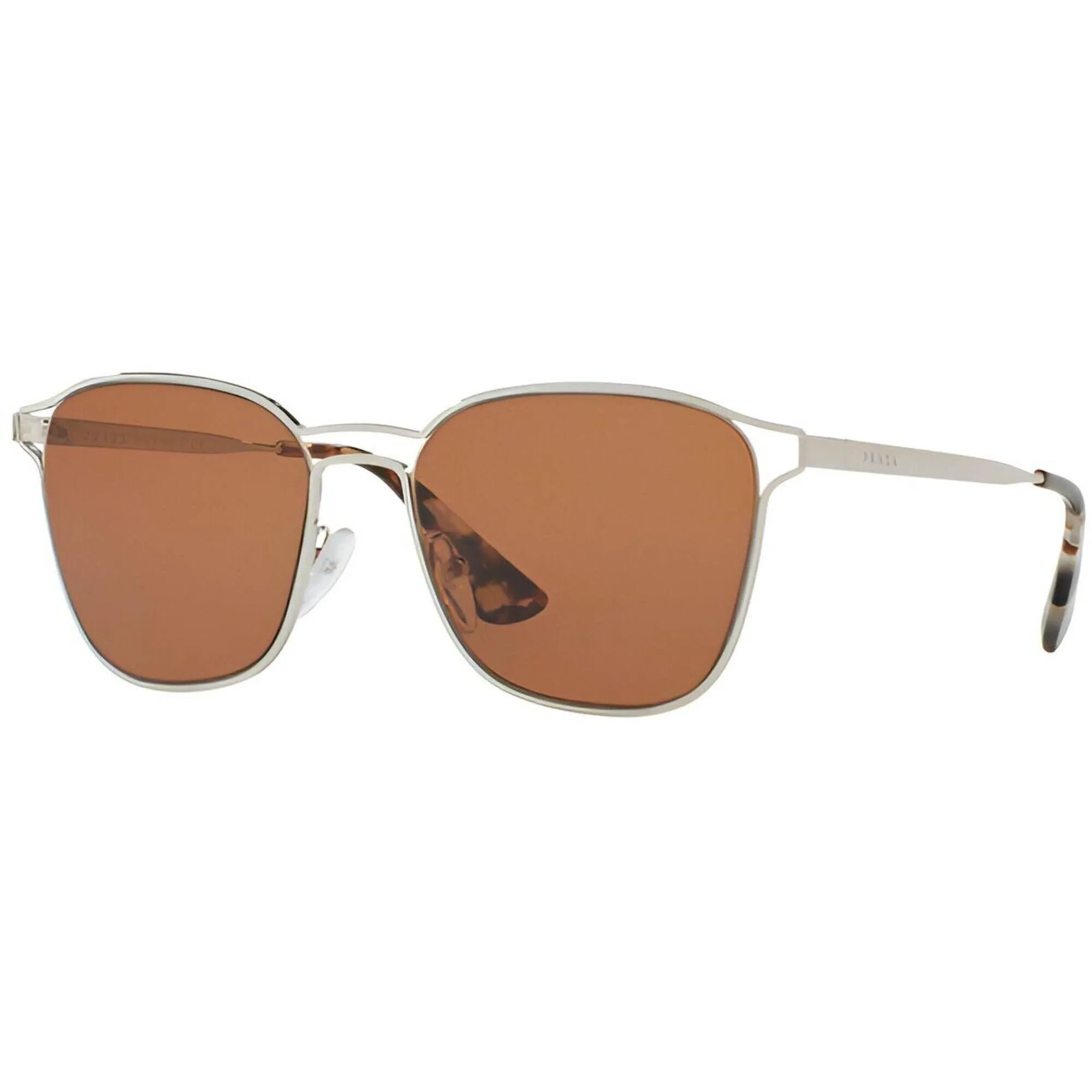 Prada Unisex Sunglasses - Silver Metal Full Rim Square Frame | PRADA 0PR54TS 1BC6N055