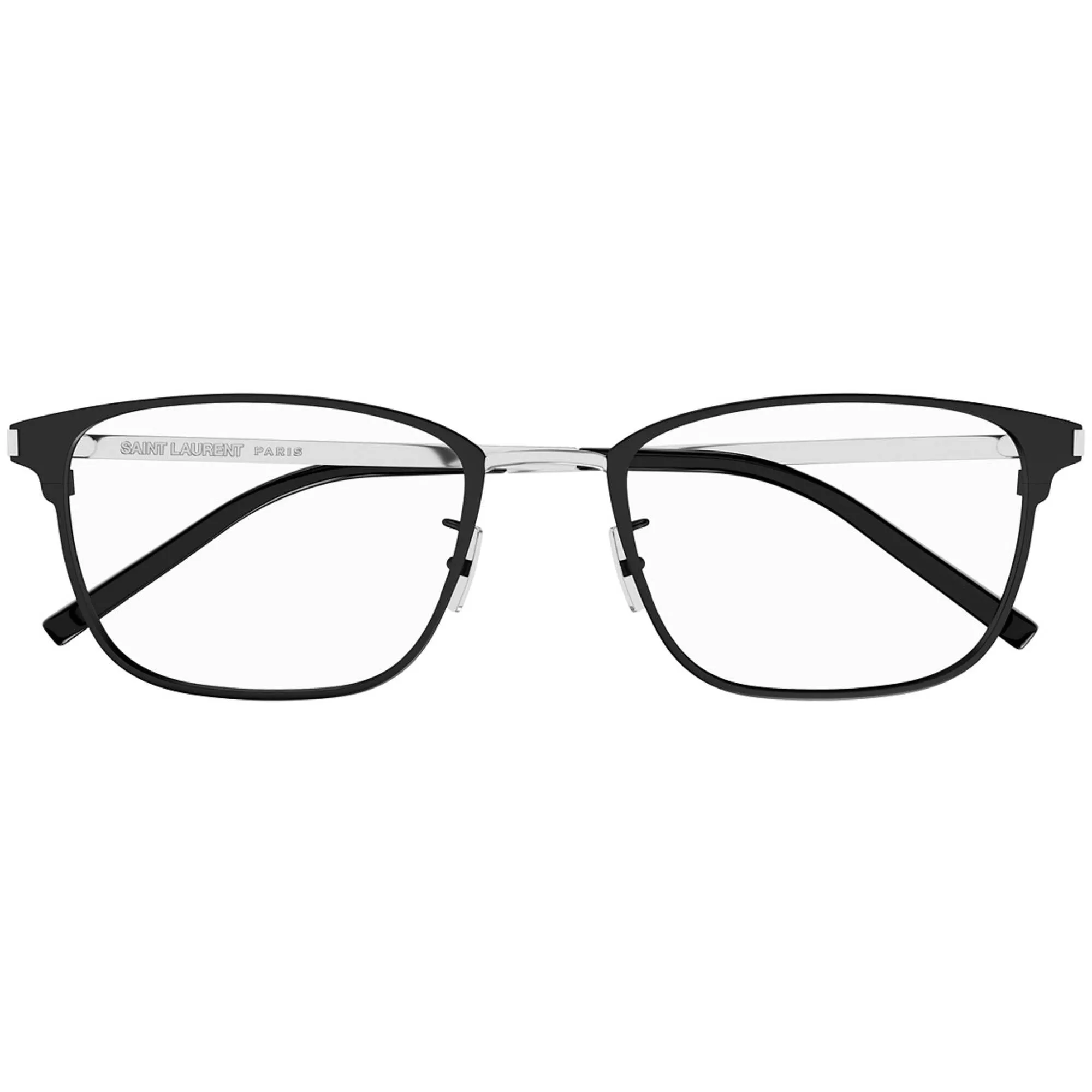 Saint Laurent Men's Eyeglasses - Black Metal Rectangular Frame Demo Lens | SL585 002