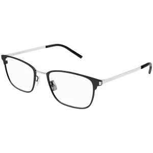 Saint Laurent Men's Eyeglasses - Black Metal Rectangular Frame Demo Lens | SL585 002