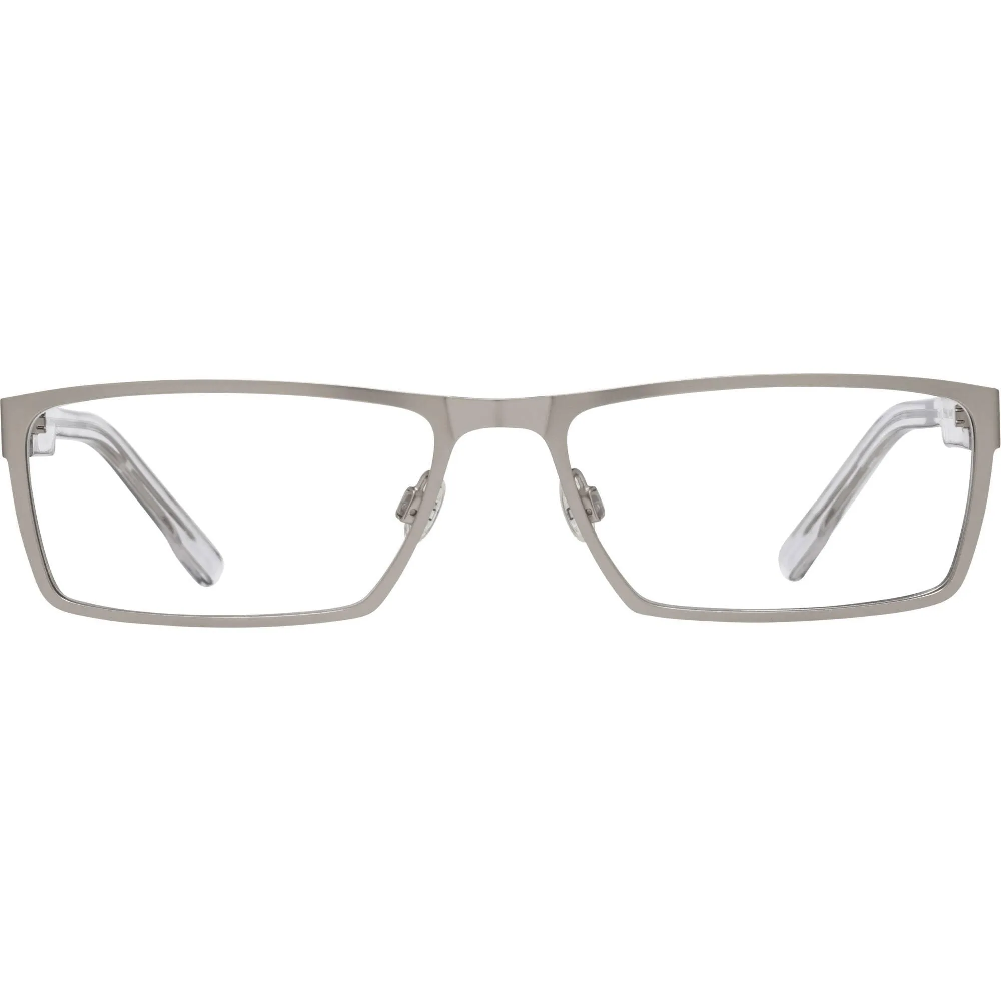 Spy Men's Eyeglasses - Matte Silver/Crystal Frame | SPY NELSON MATT SILVERCRYSTAL
