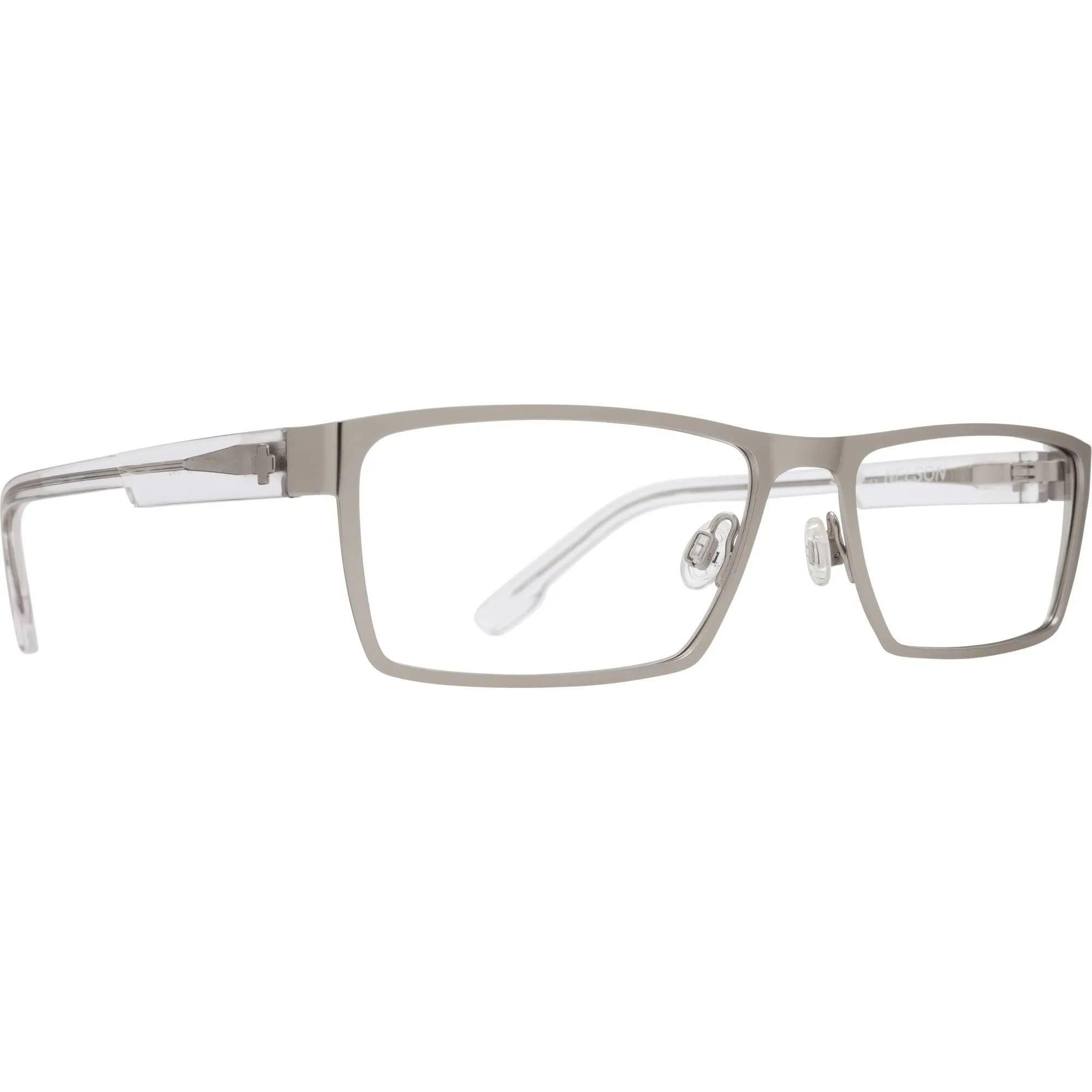 Spy Men's Eyeglasses - Matte Silver/Crystal Frame | SPY NELSON MATT SILVERCRYSTAL