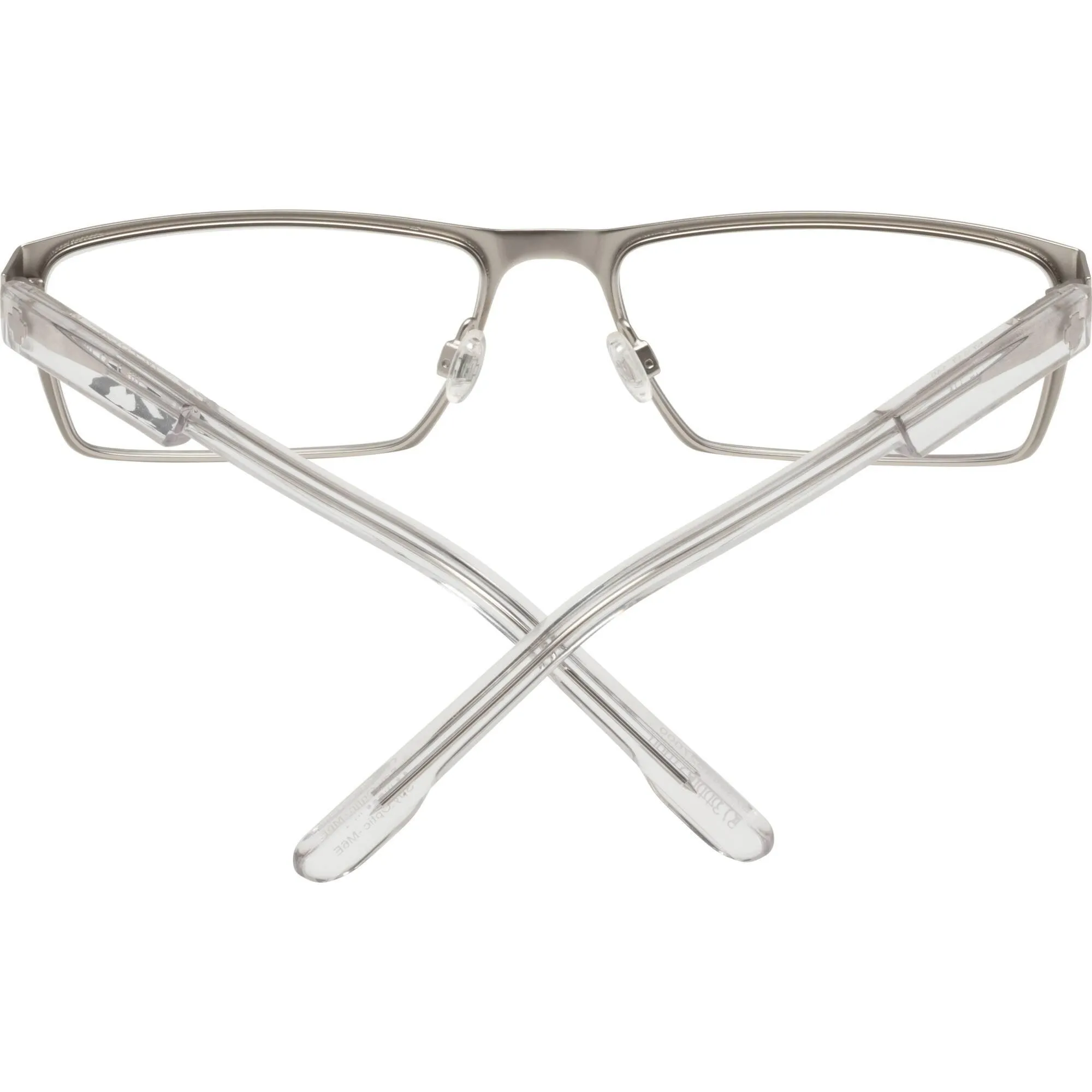 Spy Men's Eyeglasses - Matte Silver/Crystal Frame | SPY NELSON MATT SILVERCRYSTAL