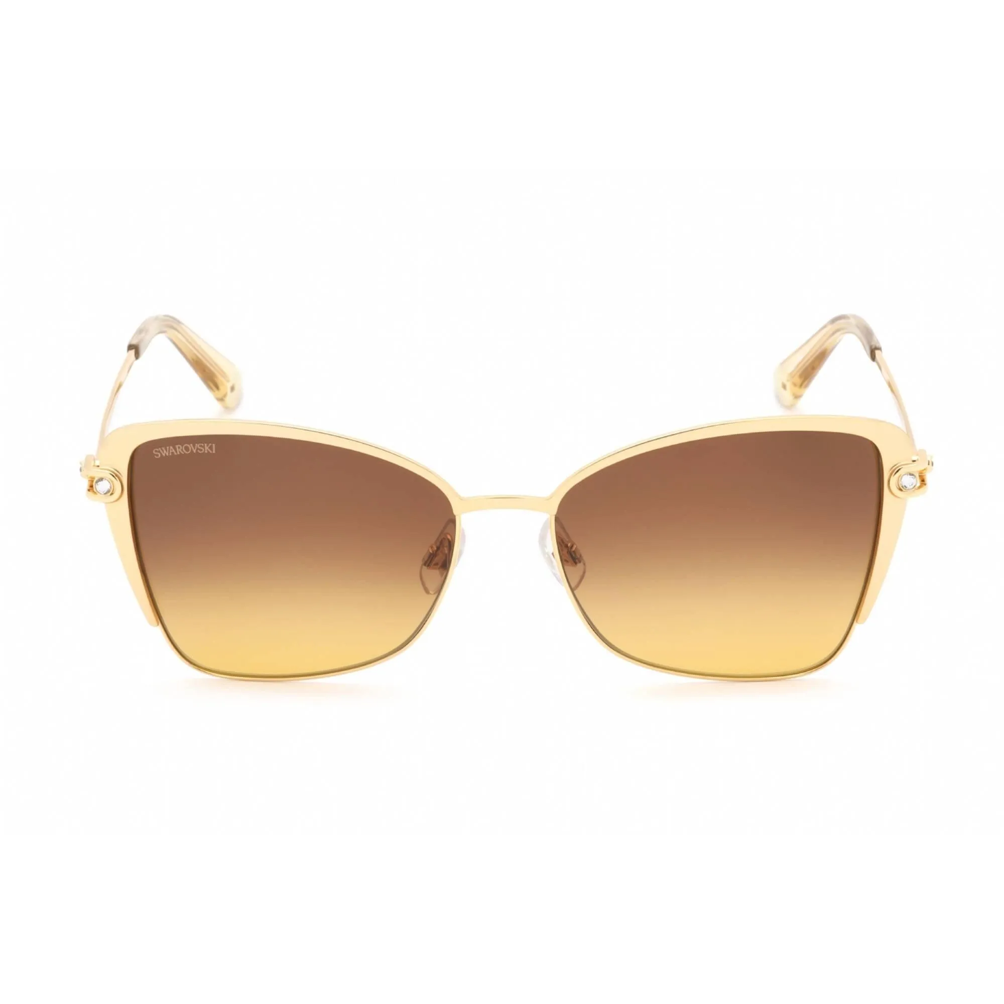 Swarovski Women's Sunglasses - Full Rim Matte Deep Gold Metal Butterfly | SK0314 31F