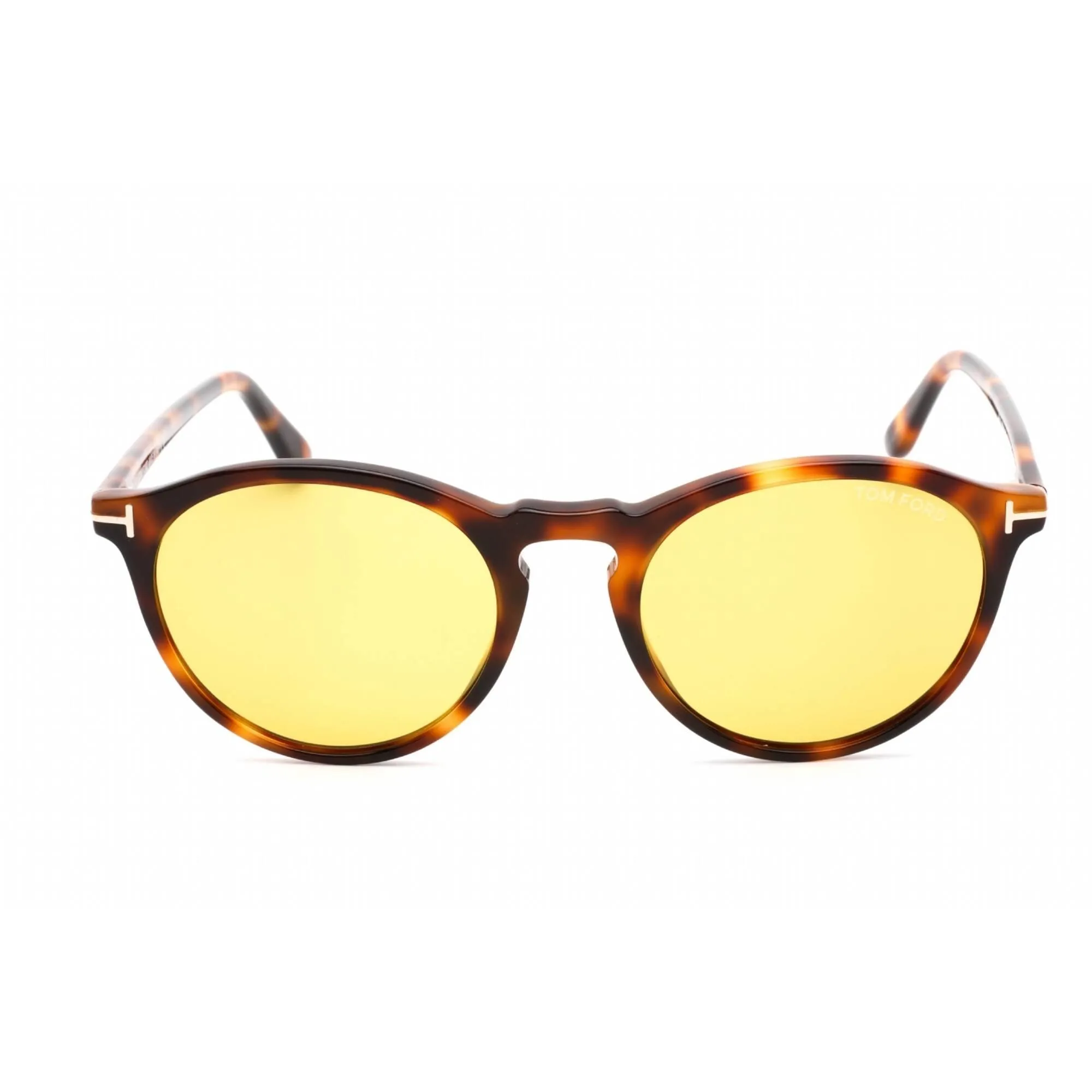 Tom Ford Unisex Sunglasses - Full Rim Blonde Havana Plastic Round Frame | FT0904 53E