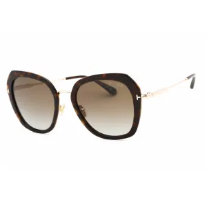 Tom Ford Women's Sunglasses - Dark Havana Metal Cat Eye Full Rim Frame | FT0792 52H