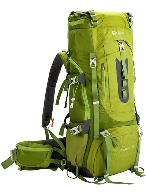 Ubon 60L Hiking Travel Backpack Extra Large with Outdoor Rain Cover