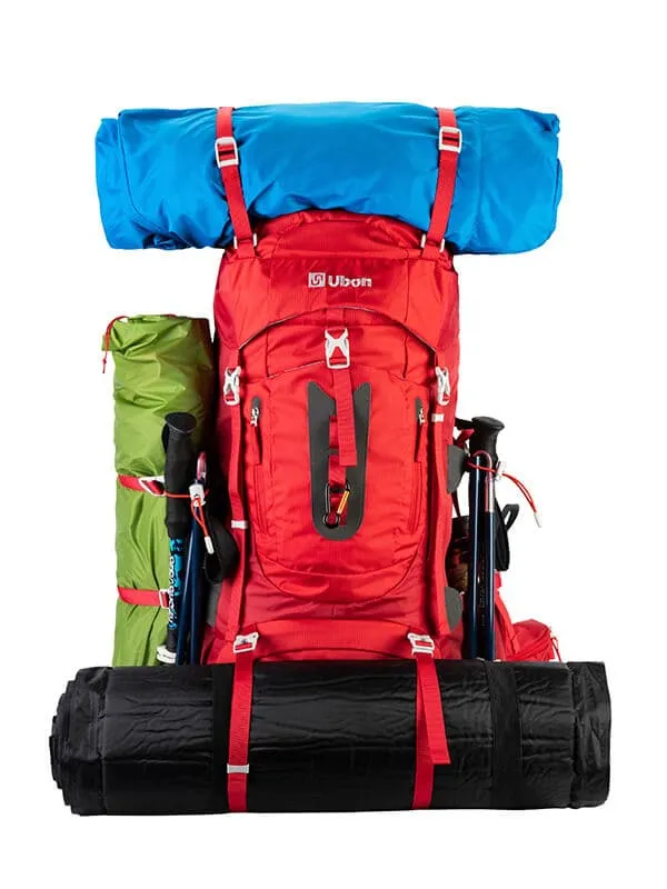 Ubon 60L Hiking Travel Backpack Extra Large with Outdoor Rain Cover