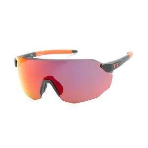 Under Armour Unisex Sunglasses - Rimless Grey Orange Shield | UA HALFTIME 02M8 50